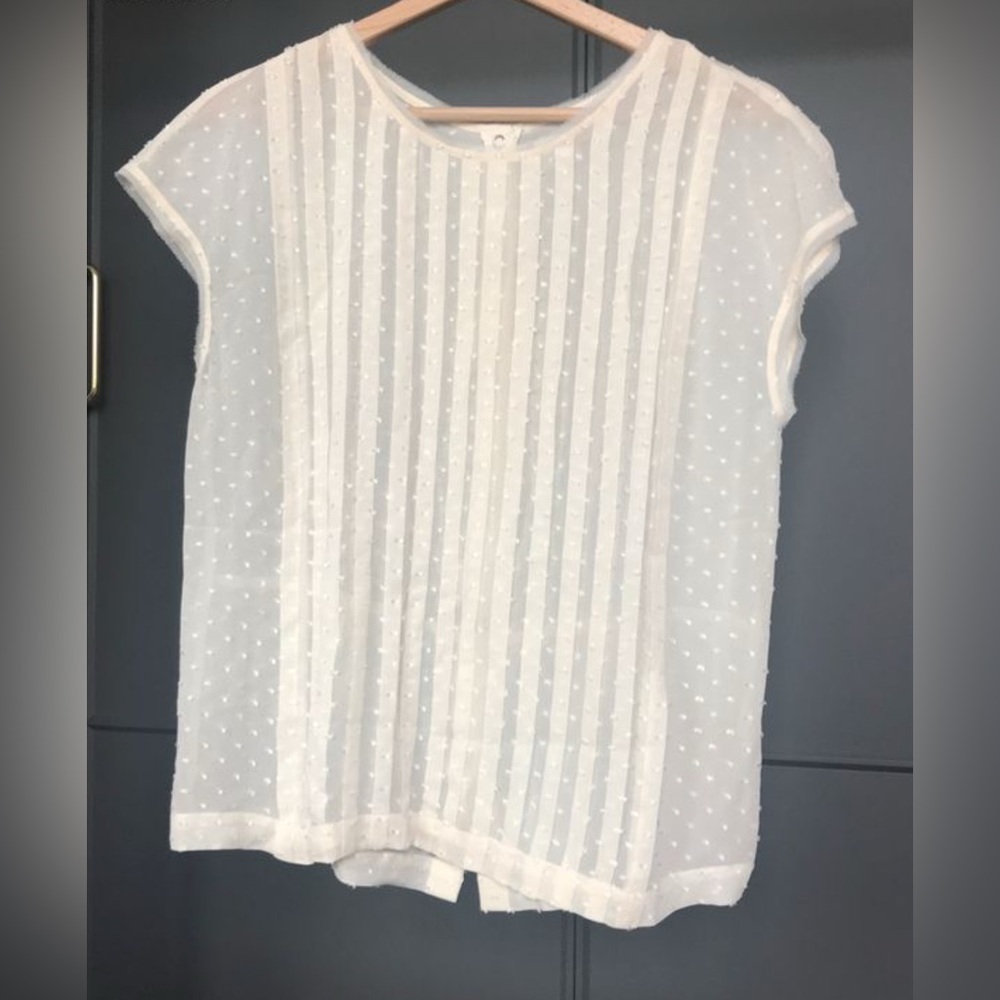 Madewell Silk Sheer Swiss Dot Top